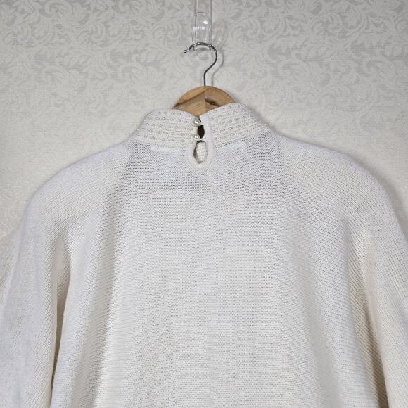 VTG Avon Fashions Silk Angora Ramie Blend Sweater M Ivory Pearl Accents READ - Picture 7 of 14